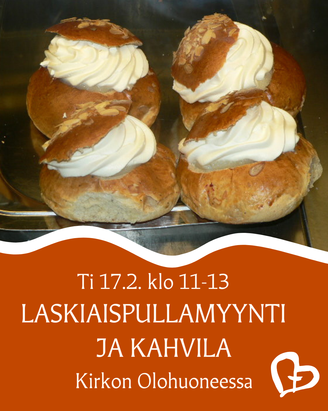 Laskiaispullia pellillä.
