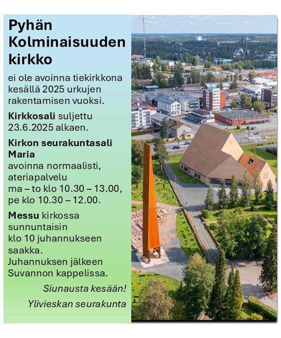 Kirkon aukioloajat 2025