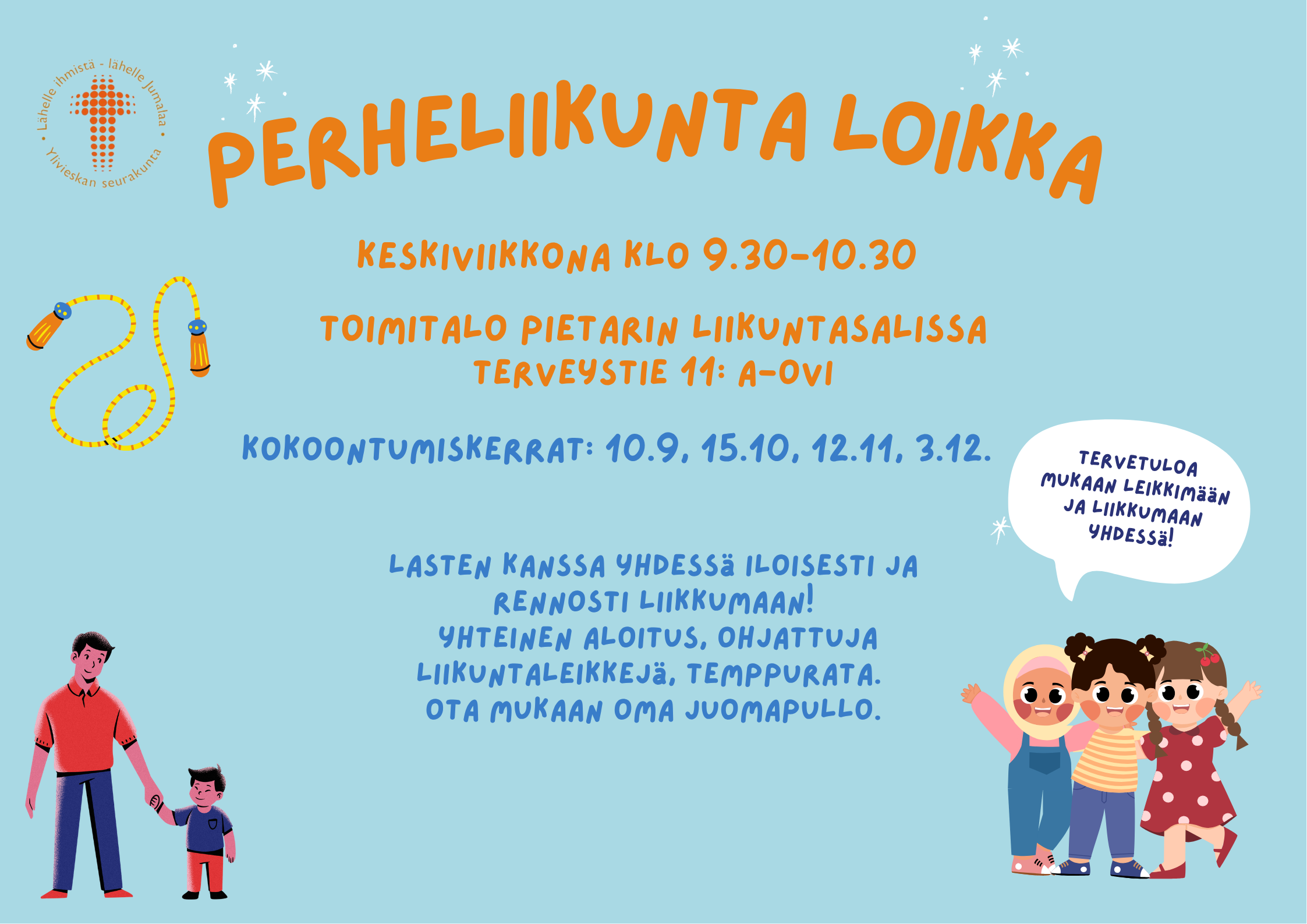 Lapsia kädet ylhäällä leikkimässä